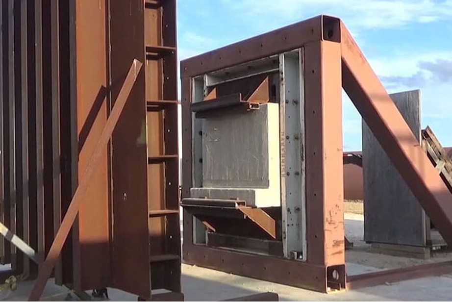 FORTRESS wall panel undergoes projectile testing to determine protection from fragmentation and debris.