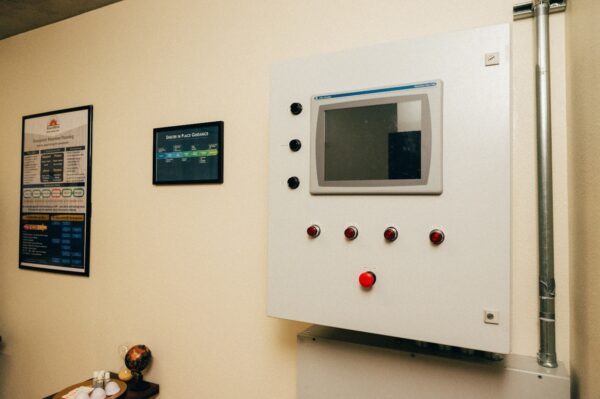 A control panel in a disaster-resilient building