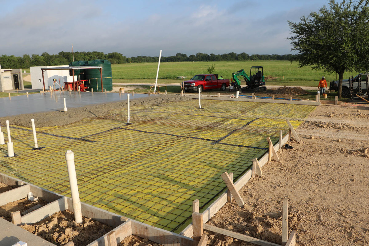 Concrete slab onto which a FORTRESS protective building will be installed